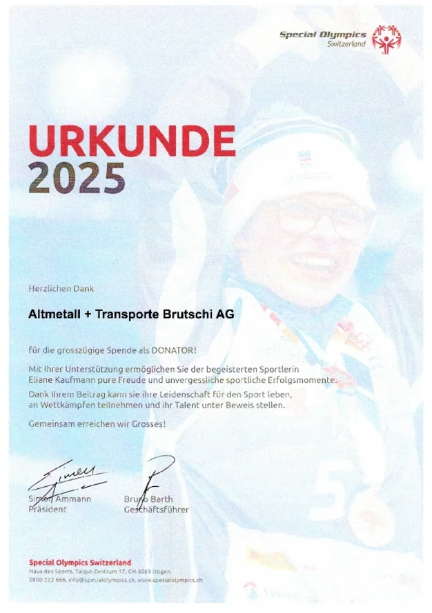 Special Olympics Switzerland - Sponsoring 2025
